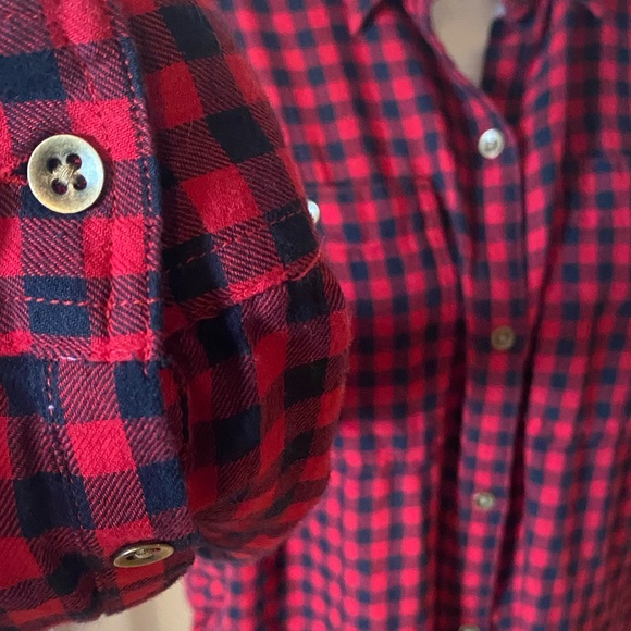 Chaps Red & Black Checked Button Down Flannel XXL - Picture 6 of 7